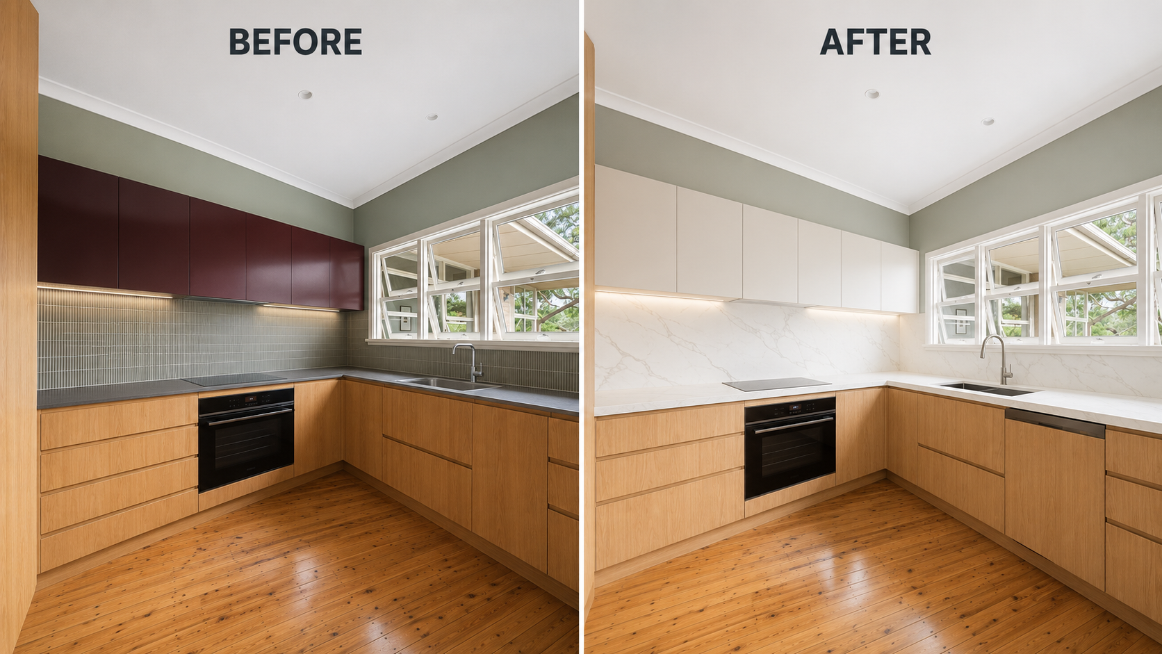 stone benchtops Melbourne before and after photo 6